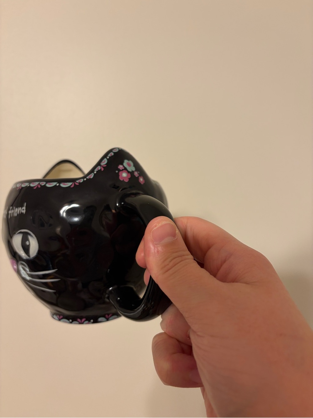 Natural Life | Black 'Purr-fect Friend' Cat Mug - Cute Cat Face Design - Picture 5 of 8
